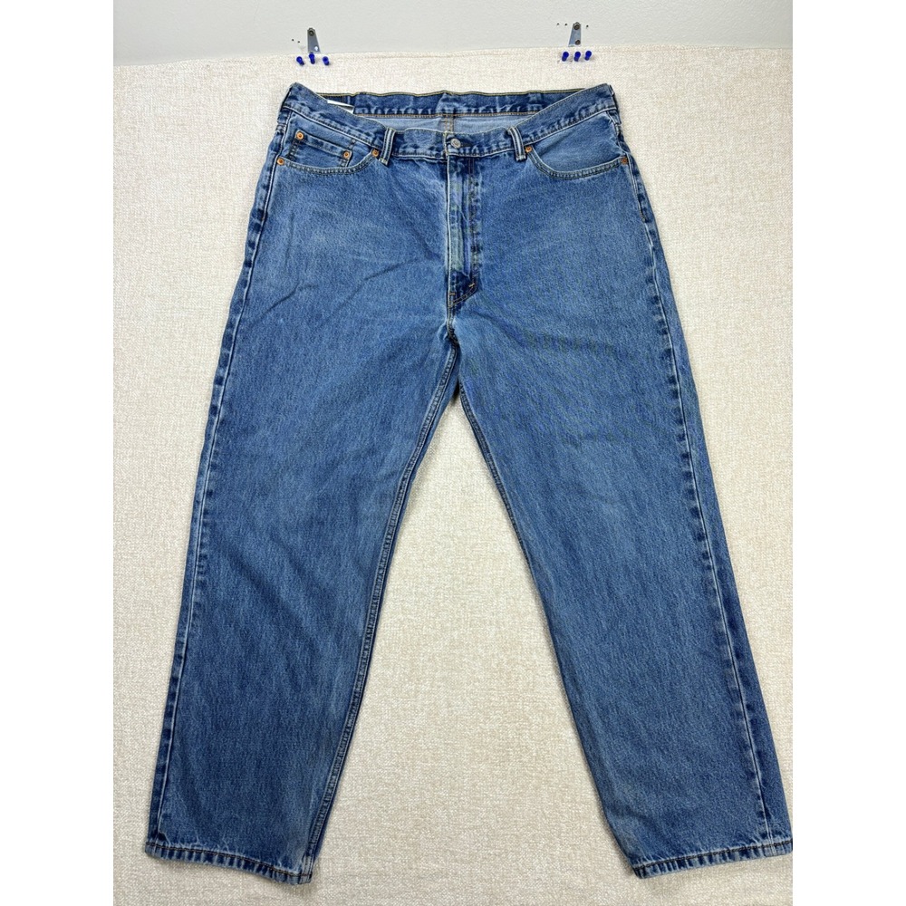 Levis 550 Relaxed Fit Tapered Leg Blue Denim Jeans Mens 42x32 Medium Wash